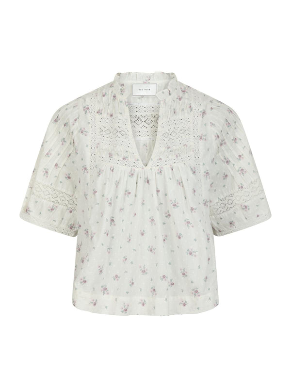 Neo Noir Siama Dobby Flower Blouse - Off White