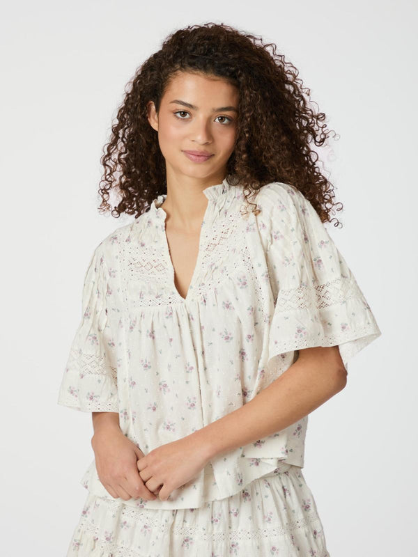 Neo Noir Siama Dobby Flower Blouse - Off White