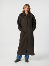 Neo Noir Keaton Wool Coat - Chocolate Brown