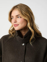 Neo Noir Keaton Wool Coat - Chocolate Brown