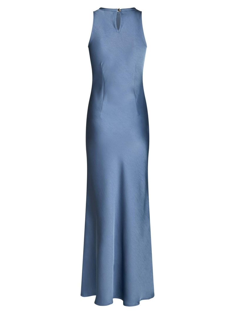 Neo Noir Celinie Heavy Sateen Dress - Smoke Blue