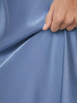 Neo Noir Celinie Heavy Sateen Dress - Smoke Blue
