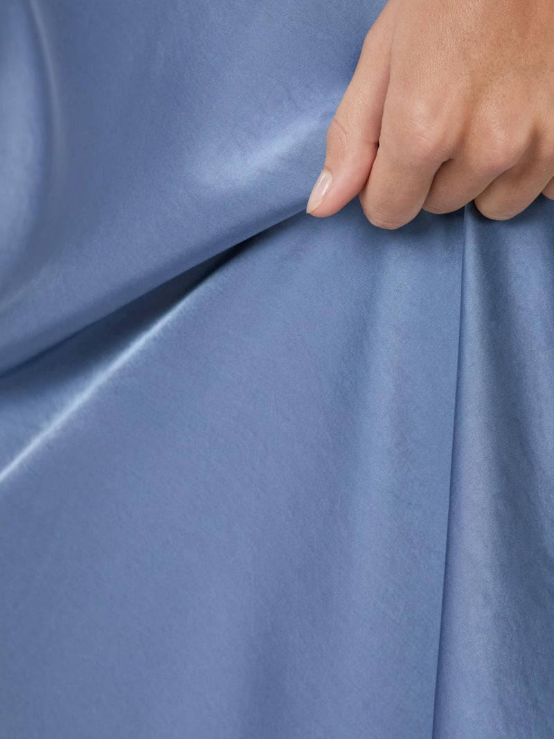 Neo Noir Celinie Heavy Sateen Dress - Smoke Blue