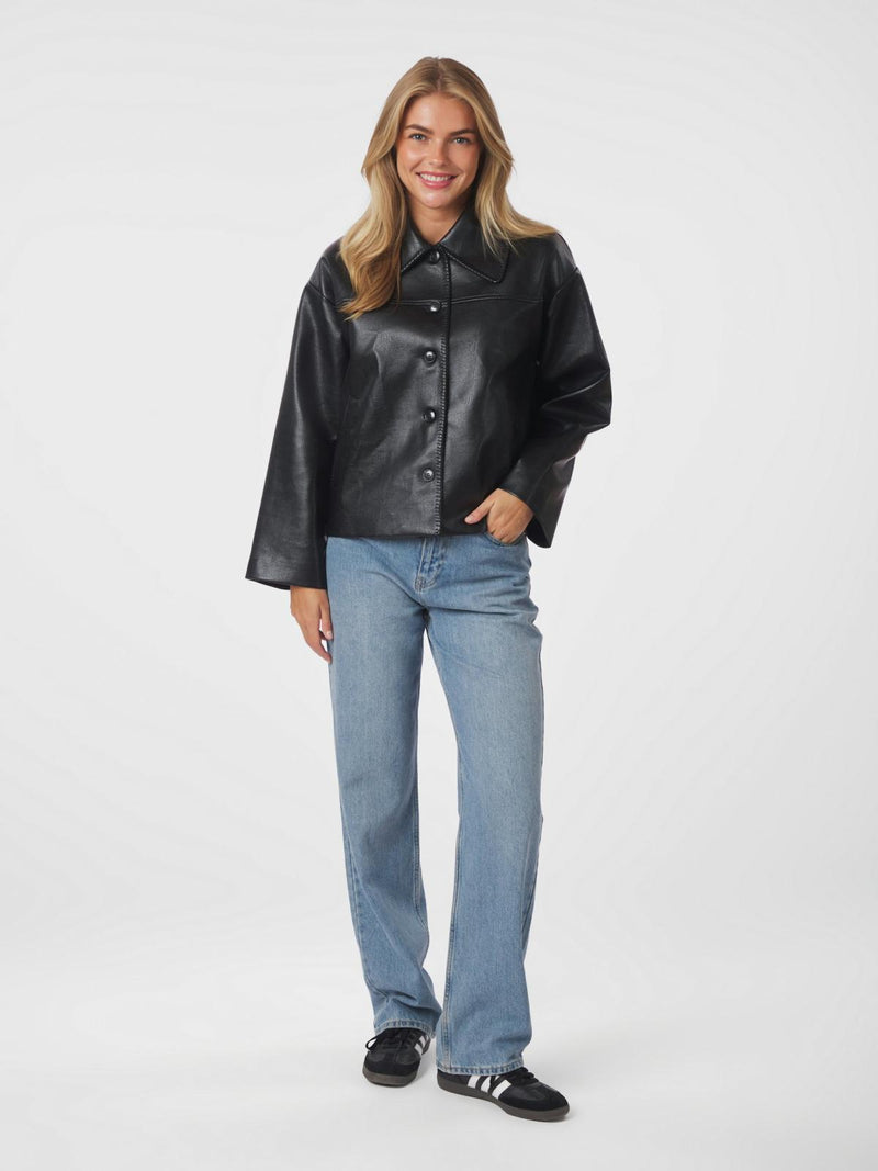 Neo Noir Lunara Collar Stitch Jacket - Black