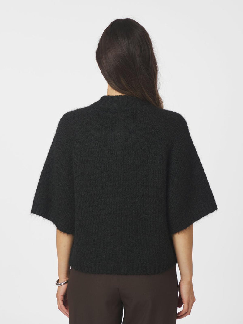 Neo Noir Benuta Fluffy Knit Cardigan - Black
