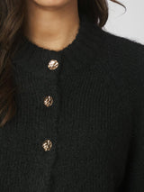 Neo Noir Benuta Fluffy Knit Cardigan - Black