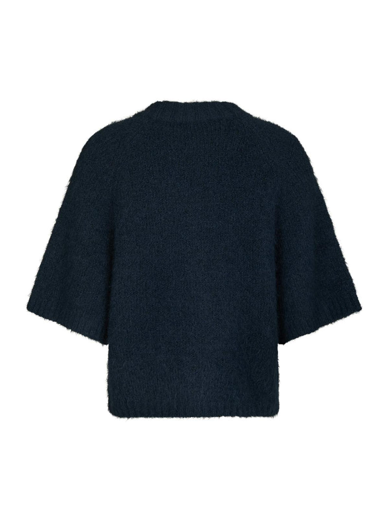 Neo Noir Benuta Fluffy Knit Cardigan - Navy