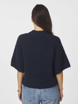 Neo Noir Benuta Fluffy Knit Cardigan - Navy