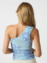 Neo Noir Florini Big Flower Mesh Top - Light Blue
