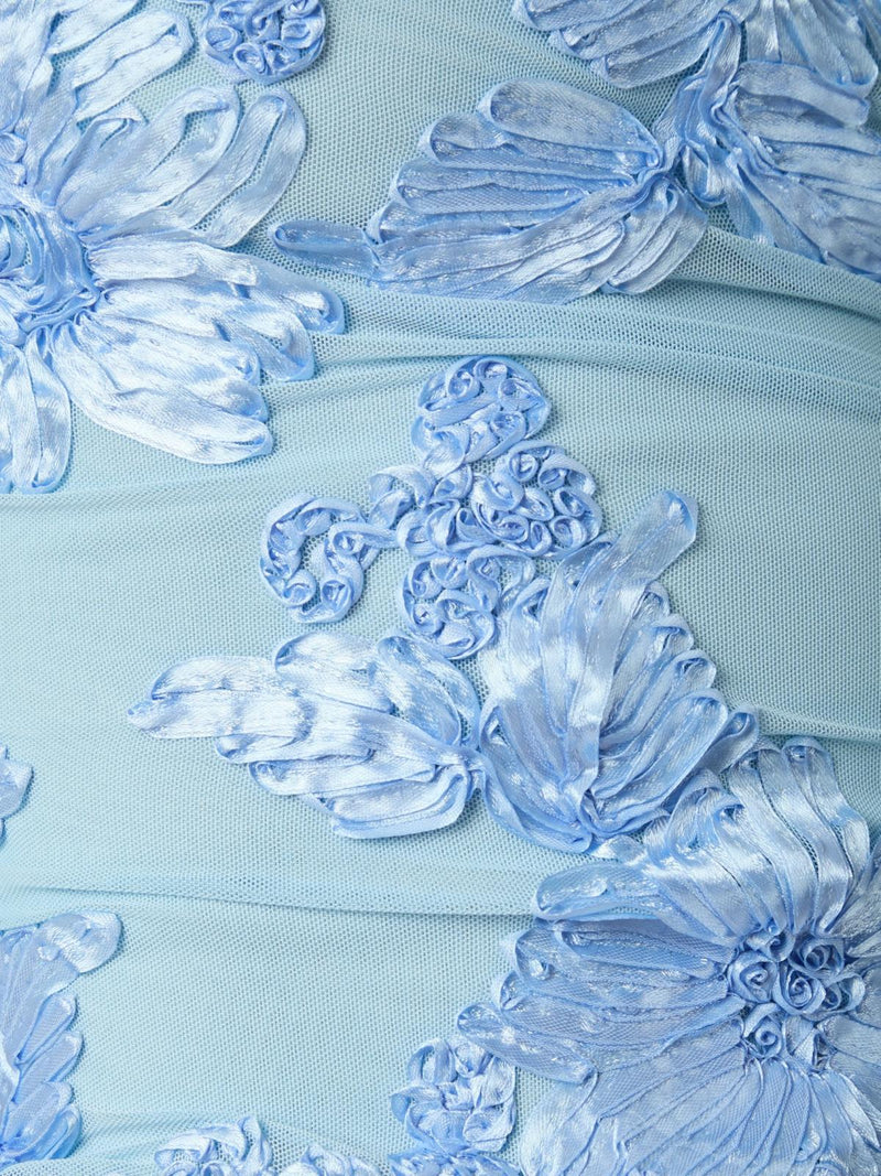 Neo Noir Florini Big Flower Mesh Top - Light Blue