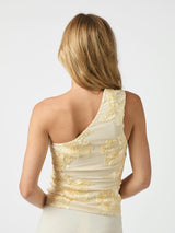 Neo Noir Florini Big Flower Mesh Top - Light Yellow