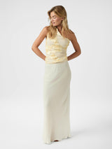 Neo Noir Florini Big Flower Mesh Top - Light Yellow