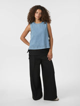 Neo Noir Deani Fold Pants - Black
