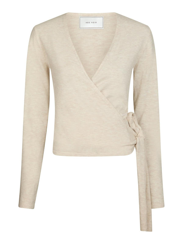 Neo Noir Tilfa Knit Wrap Blouse - Sand