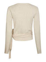 Neo Noir Tilfa Knit Wrap Blouse - Sand