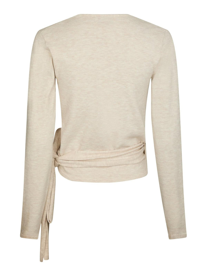 Neo Noir Tilfa Knit Wrap Blouse - Sand