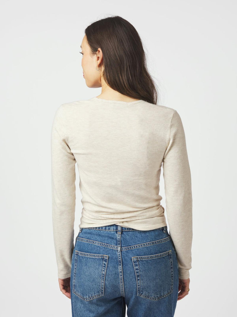 Neo Noir Tilfa Knit Wrap Blouse - Sand