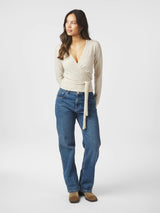 Neo Noir Tilfa Knit Wrap Blouse - Sand