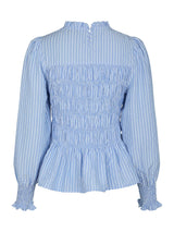 Neo Noir Possa Twist Stripe Blouse - Light Blue