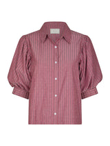 Neo Noir Etta Soft Stripe Stone Shirt - Dark Rose