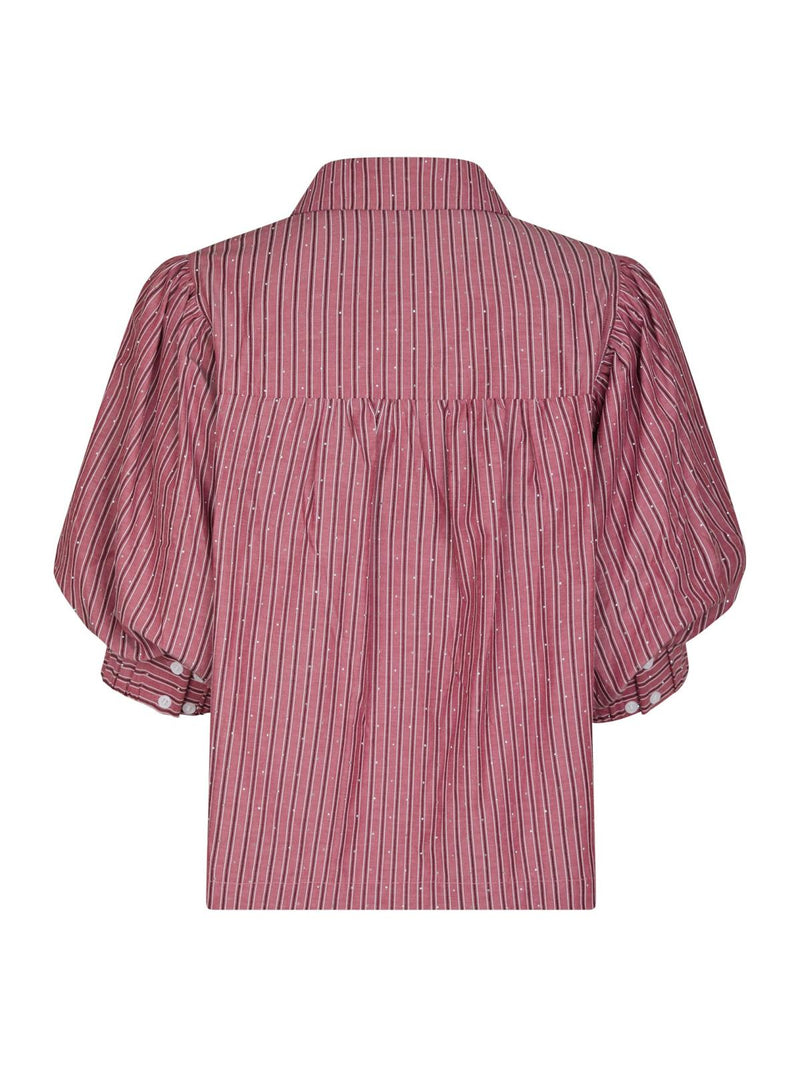 Neo Noir Etta Soft Stripe Stone Shirt - Dark Rose