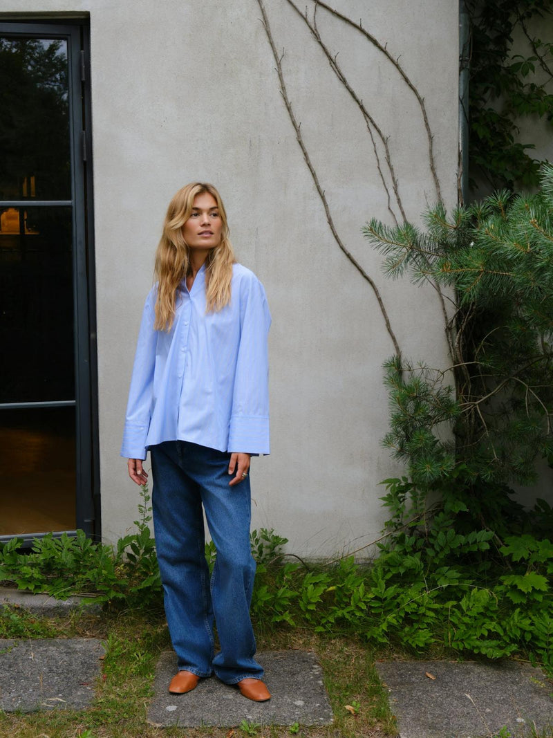 Neo Noir Dita Twin Stripe Shirt - Light Blue