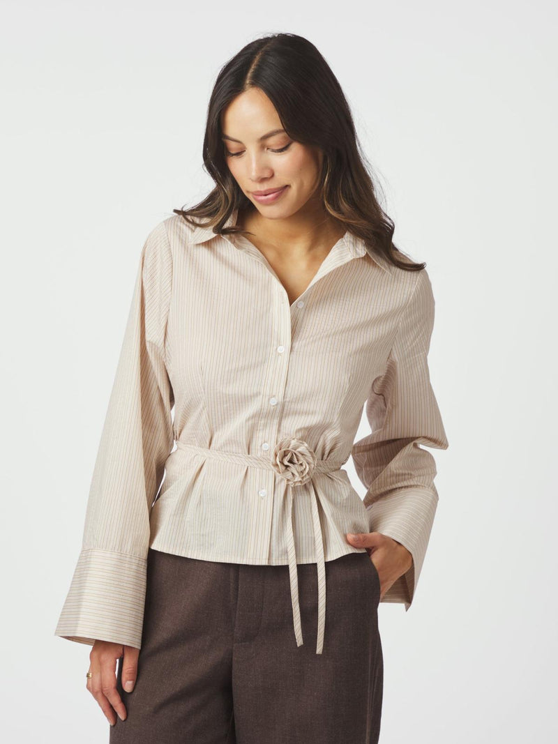 Neo Noir Clarida Rose Stripe Shirt - Light Yellow
