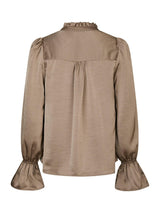 Neo Noir Amara Heavy Sateen Bedaz Blouse - Dark Taupe