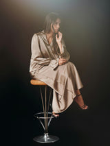 Neo Noir Amara Heavy Sateen Bedaz Blouse - Dark Taupe