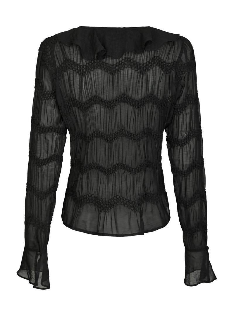 Neo Noir Anika Creoe Chiffon Blouse - Black