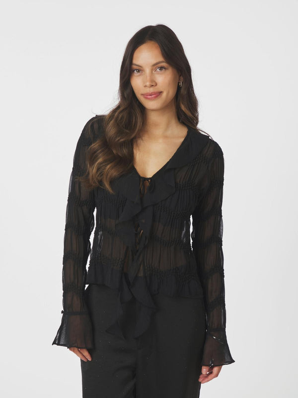 Neo Noir Anika Creoe Chiffon Blouse - Black