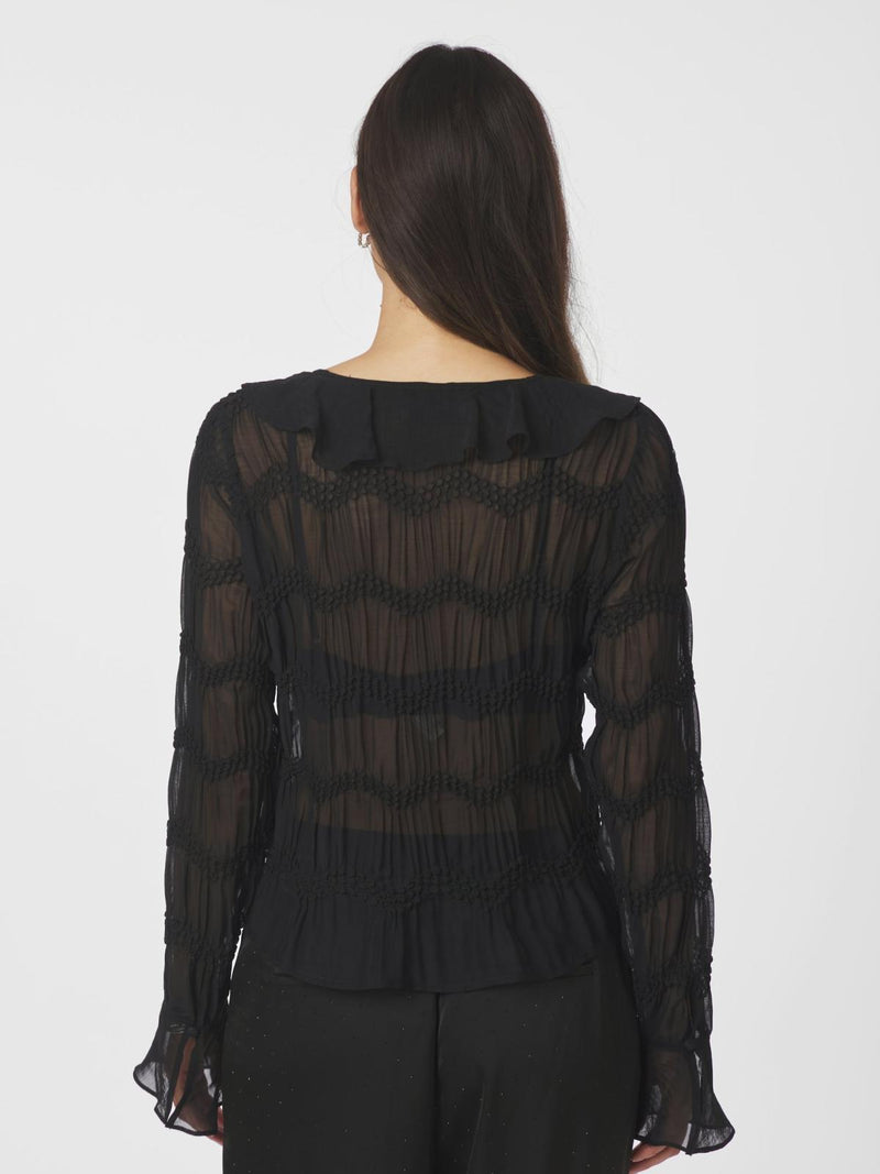 Neo Noir Anika Creoe Chiffon Blouse - Black