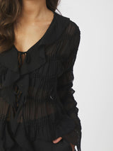 Neo Noir Anika Creoe Chiffon Blouse - Black