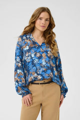 Culture Madi Dittemarie Blouse - Blue Flower Foil