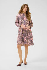 Culture Madi Dittemarie Short Dress - Grey Flower Foil