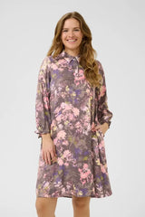 Culture Madi Dittemarie Short Dress - Grey Flower Foil