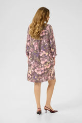 Culture Madi Dittemarie Short Dress - Grey Flower Foil