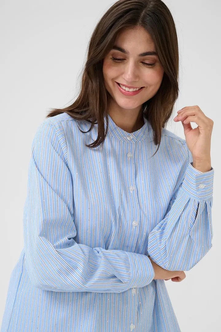 Culture Daimi Shirt - Blue/White Stripe