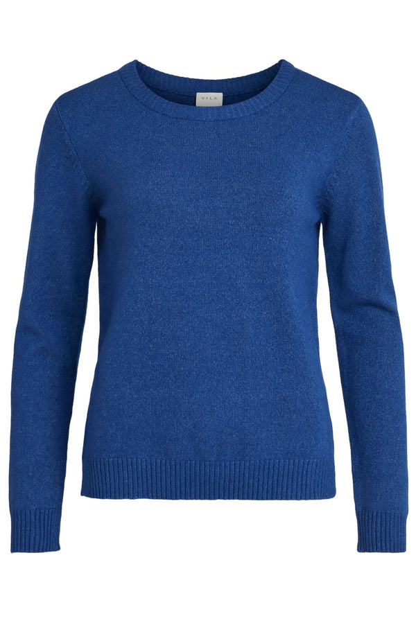 Vila viril o-neck L/S knit - Mazarine Blue