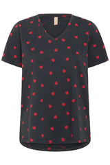 Culture karos T-shirt - Blue/Heart