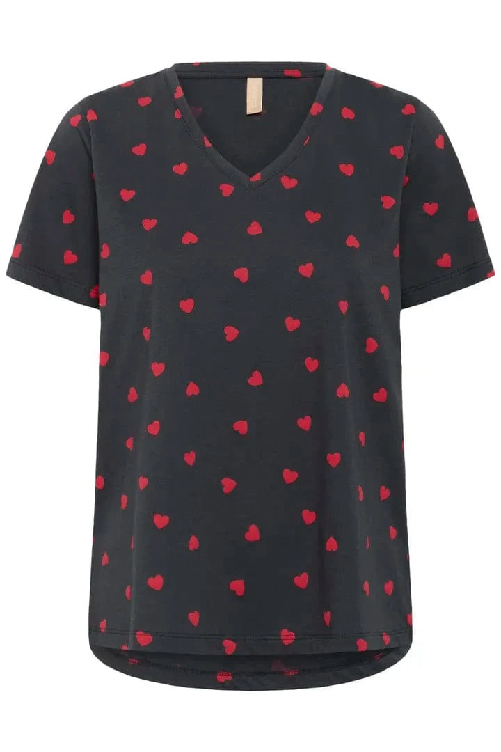 Culture karos T-shirt - Blue/Heart