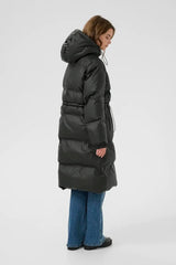 Culture Celinda Coated Long Jacket - Black