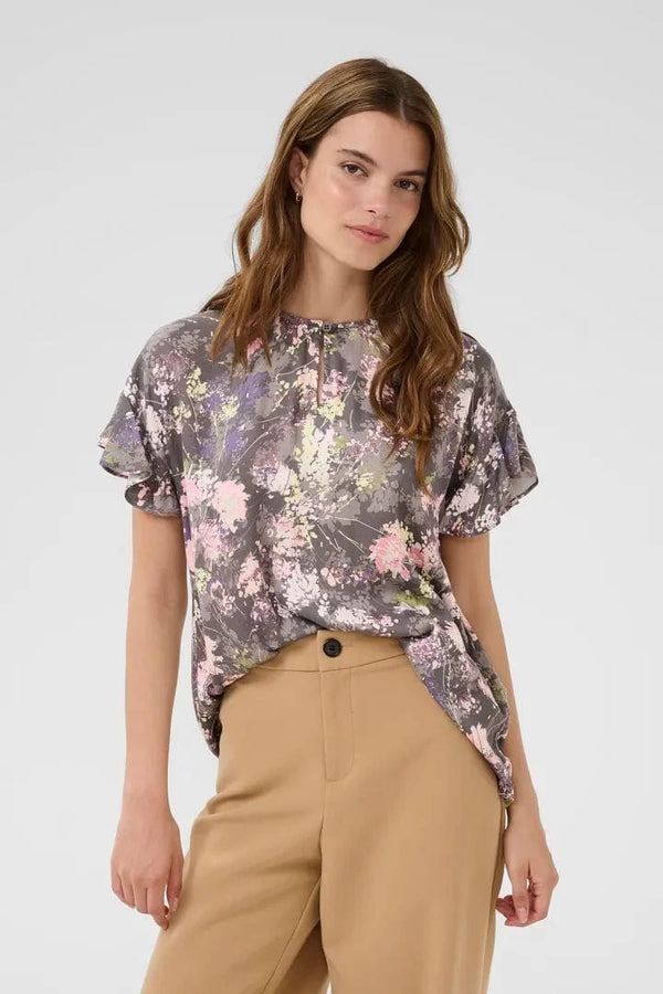 Culture Madi Dittemarie Capsleeve - Grey Flower Foil