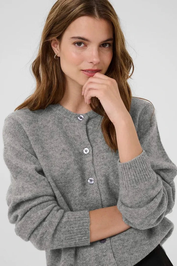 Culture Katrina Cardigan - Mid Grey Melange