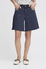 Pulz Annie HW Shorts - Dark Sapphire