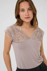 Culture Poppy Lace Top - Cloudburst