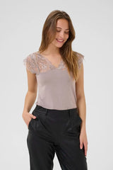 Culture Poppy Lace Top - Cloudburst