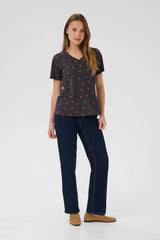 Culture karos T-shirt - Blue/Heart