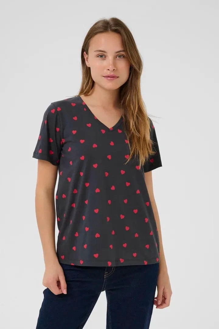 Culture karos T-shirt - Blue/Heart