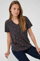 Culture karos T-shirt - Blue/Heart